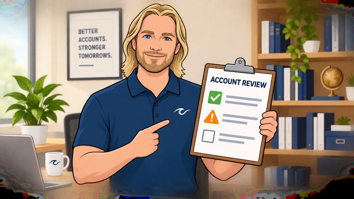 Business owner checking that application details match the company website and services