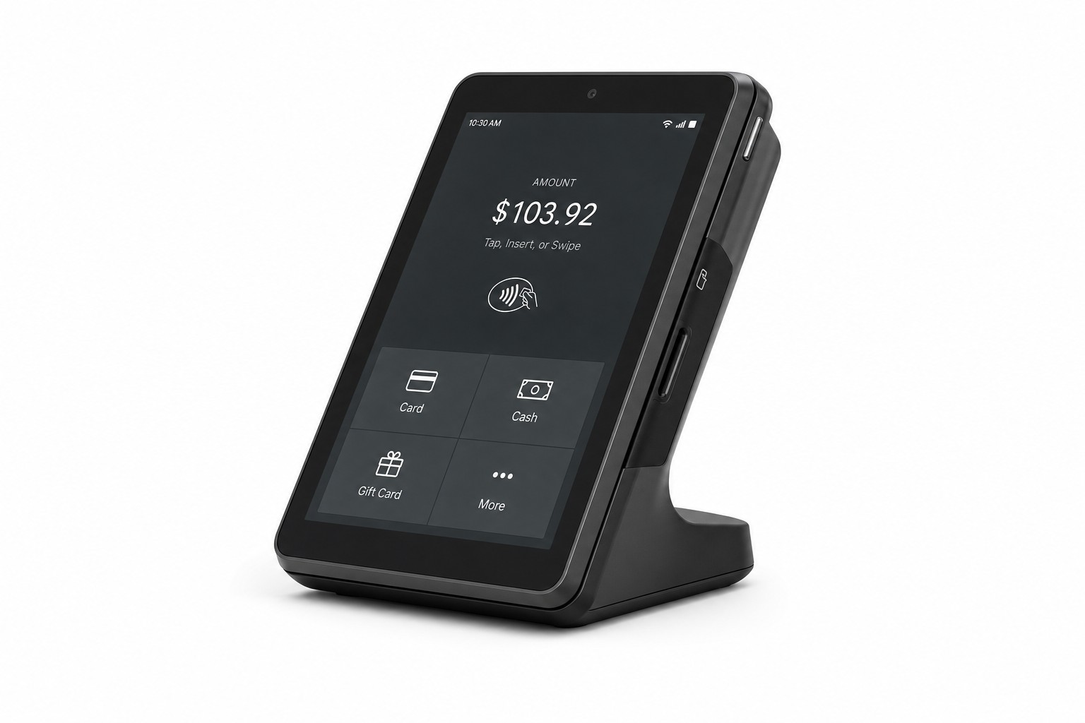 Smart countertop payment terminal with a touchscreen display